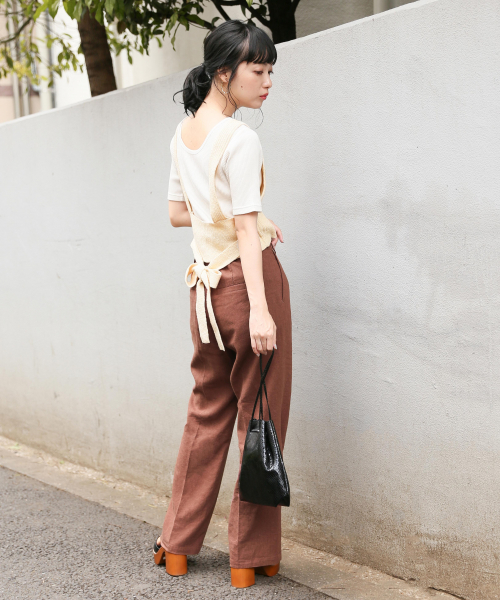 LOWRYS FARM（ローリーズファーム）の「マルチリブウシロアキ５Ｓ　840748（Tシャツ/カットソー・レディース・ブラウン/ブラック/オフホワイト/ネイビー/ベージュ・MEDIUM/LARGE）」の20枚目の写真