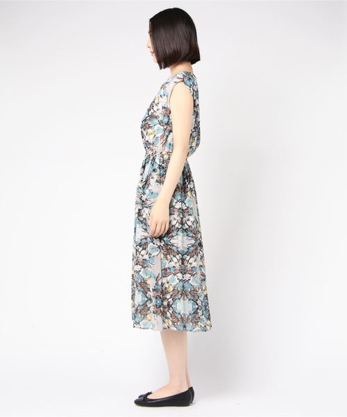 TRUDEA(トルディア)の「リゾート柄 マキシ丈ワンピース(ワンピース・レディース・ブルー/グリーン・MEDIUM/LARGE)」の3枚目の写真