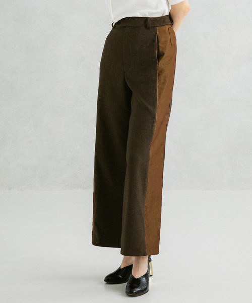 UNITED TOKYO（ユナイテッドトウキョウ）の「オーガンラインワイドパンツ（その他パンツ・レディース・ブラウン/ブラック・1）」の6枚目の写真