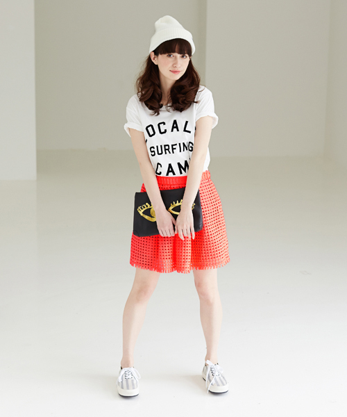 Another Edition（アナザーエディション）の「AE TAPE TUCK SK ◆（スカート・レディース・ブラック/コバルトブルー/ピンク・MEDIUM/SMALL）」の7枚目の写真