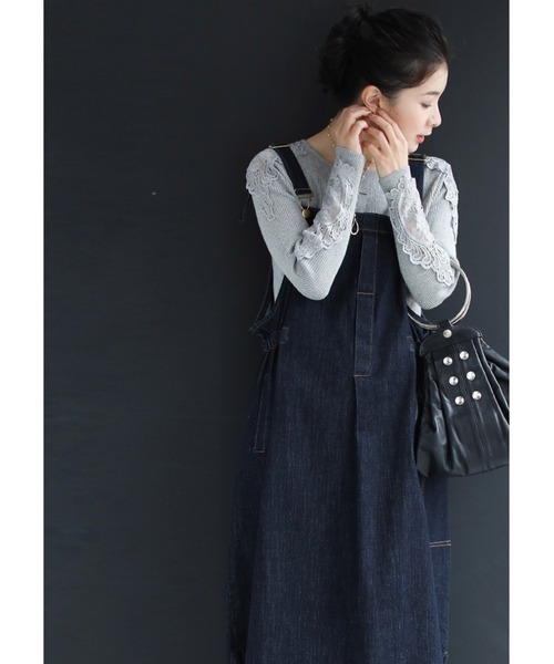 cawaii（カワイイ）の「美しく透ける肩レースのボートネックのリブニットトップス（ニット/セーター・レディース・ホワイト/ライトグレー/ブラック/ネイビー/ブラウン/グレー/ワインレッド/モカ/ベージュ系その他・M/XL）」の19枚目の写真