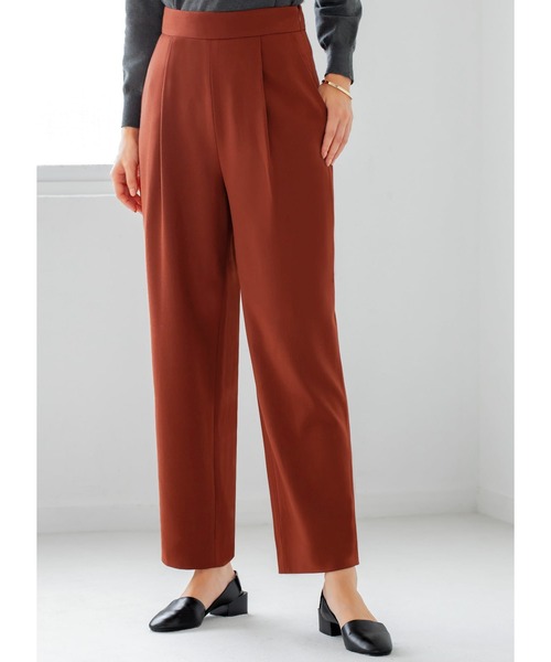 STYLE DELI(スタイルデリ)の「フロントタックゆったりテーパードパンツ(その他パンツ・レディース・ブラック/テラコッタ・S1/S2/M2/M1)」の1枚目の写真