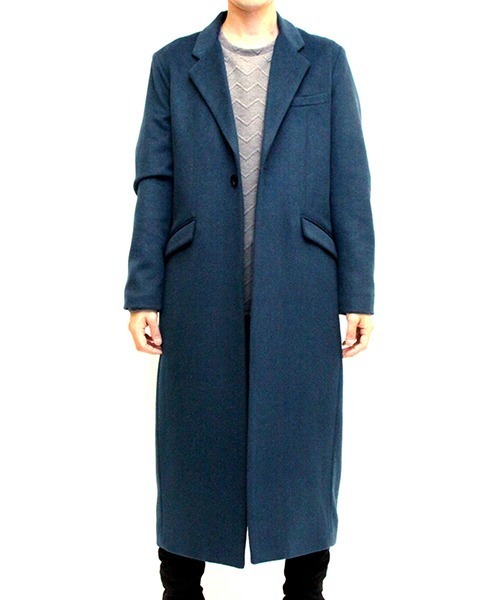 NO ID.（ノーアイディ）の「mj7023-ﾛﾝｸﾞﾁｪｽﾀｰｺｰﾄ（チェスターコート・メンズ・ブラック/グレー/ブルーグリーン・1/2/3）」の3枚目の写真