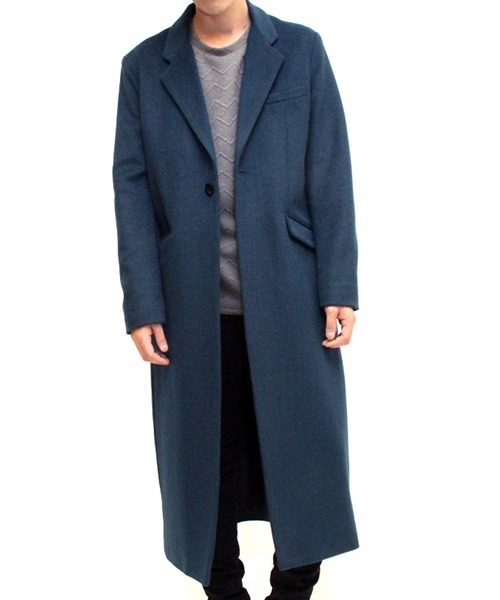 NO ID.（ノーアイディ）の「mj7023-ﾛﾝｸﾞﾁｪｽﾀｰｺｰﾄ（チェスターコート・メンズ・ブラック/グレー/ブルーグリーン・1/2/3）」の4枚目の写真