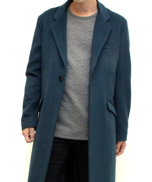 NO ID.（ノーアイディ）の「mj7023-ﾛﾝｸﾞﾁｪｽﾀｰｺｰﾄ（チェスターコート・メンズ・ブラック/グレー/ブルーグリーン・1/2/3）」の5枚目の写真