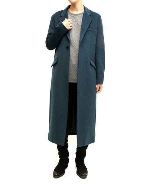 NO ID.（ノーアイディ）の「mj7023-ﾛﾝｸﾞﾁｪｽﾀｰｺｰﾄ（チェスターコート・メンズ・ブラック/グレー/ブルーグリーン・1/2/3）」の6枚目の写真