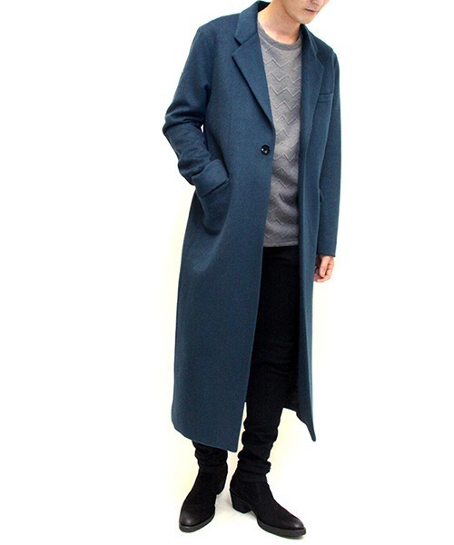 NO ID.（ノーアイディ）の「mj7023-ﾛﾝｸﾞﾁｪｽﾀｰｺｰﾄ（チェスターコート・メンズ・ブラック/グレー/ブルーグリーン・1/2/3）」の7枚目の写真