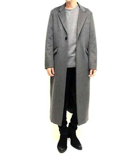 NO ID.（ノーアイディ）の「mj7023-ﾛﾝｸﾞﾁｪｽﾀｰｺｰﾄ（チェスターコート・メンズ・ブラック/グレー/ブルーグリーン・1/2/3）」の12枚目の写真