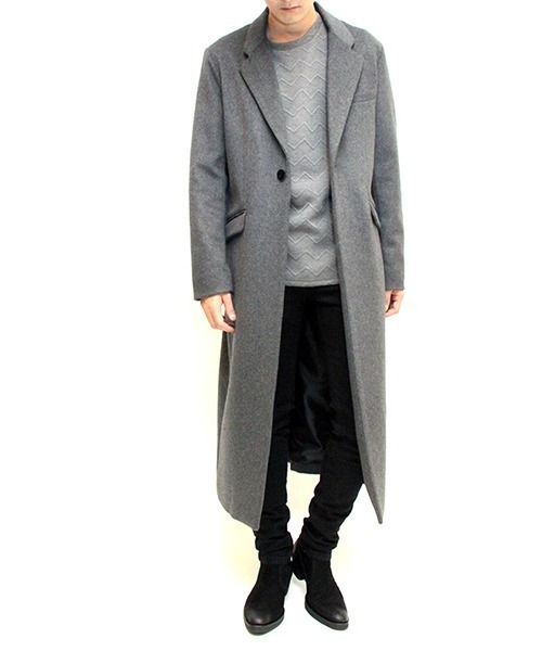 NO ID.（ノーアイディ）の「mj7023-ﾛﾝｸﾞﾁｪｽﾀｰｺｰﾄ（チェスターコート・メンズ・ブラック/グレー/ブルーグリーン・1/2/3）」の13枚目の写真