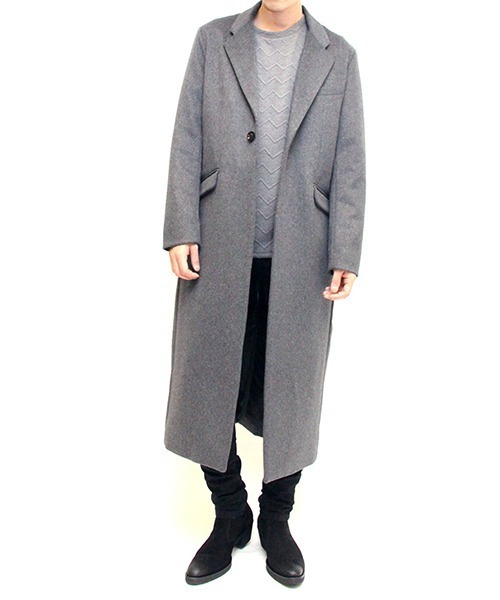 NO ID.（ノーアイディ）の「mj7023-ﾛﾝｸﾞﾁｪｽﾀｰｺｰﾄ（チェスターコート・メンズ・ブラック/グレー/ブルーグリーン・1/2/3）」の14枚目の写真