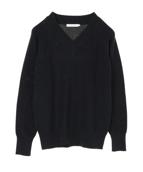 AMERICAN HOLIC（アメリカンホリック）の「太Ｖネックラグランニット片畦ニットプルオーバー＊（ニット/セーター・レディース・アイボリー/イエロー/ネイビー/ベージュ系その他・MEDIUM/LARGE）」の10枚目の写真