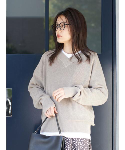 AMERICAN HOLIC（アメリカンホリック）の「太Ｖネックラグランニット片畦ニットプルオーバー＊（ニット/セーター・レディース・アイボリー/イエロー/ネイビー/ベージュ系その他・MEDIUM/LARGE）」の11枚目の写真