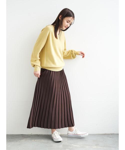 AMERICAN HOLIC（アメリカンホリック）の「太Ｖネックラグランニット片畦ニットプルオーバー＊（ニット/セーター・レディース・アイボリー/イエロー/ネイビー/ベージュ系その他・MEDIUM/LARGE）」の16枚目の写真