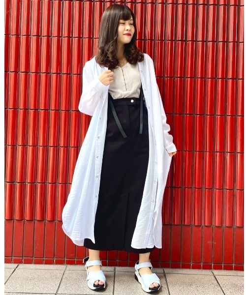 PAGEBOY（ページボーイ）の「バンドカラーシャツワンピース（ワンピース・レディース・ブラック/オフホワイト/ブルー・FREE）」の12枚目の写真