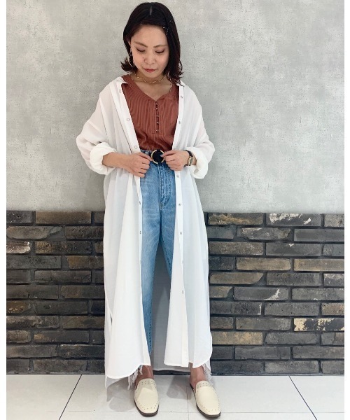 PAGEBOY（ページボーイ）の「バンドカラーシャツワンピース（ワンピース・レディース・ブラック/オフホワイト/ブルー・FREE）」の10枚目の写真