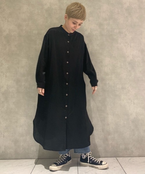 PAGEBOY（ページボーイ）の「バンドカラーシャツワンピース（ワンピース・レディース・ブラック/オフホワイト/ブルー・FREE）」の18枚目の写真