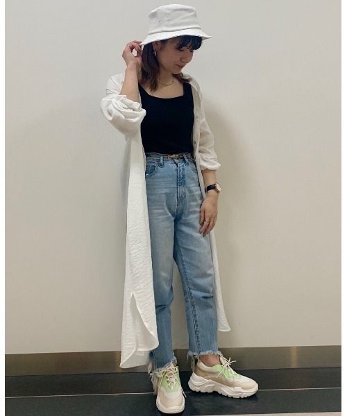 PAGEBOY（ページボーイ）の「バンドカラーシャツワンピース（ワンピース・レディース・ブラック/オフホワイト/ブルー・FREE）」の6枚目の写真