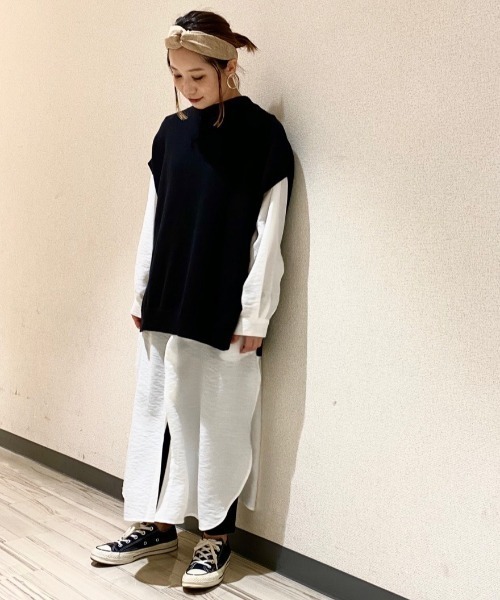 PAGEBOY（ページボーイ）の「バンドカラーシャツワンピース（ワンピース・レディース・ブラック/オフホワイト/ブルー・FREE）」の14枚目の写真