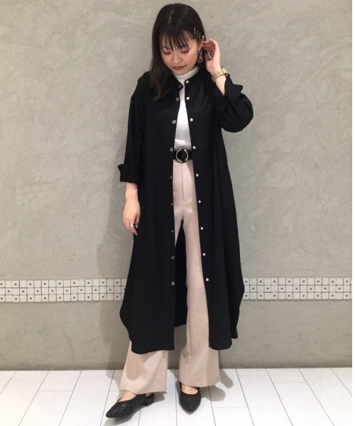 PAGEBOY（ページボーイ）の「バンドカラーシャツワンピース（ワンピース・レディース・ブラック/オフホワイト/ブルー・FREE）」の16枚目の写真