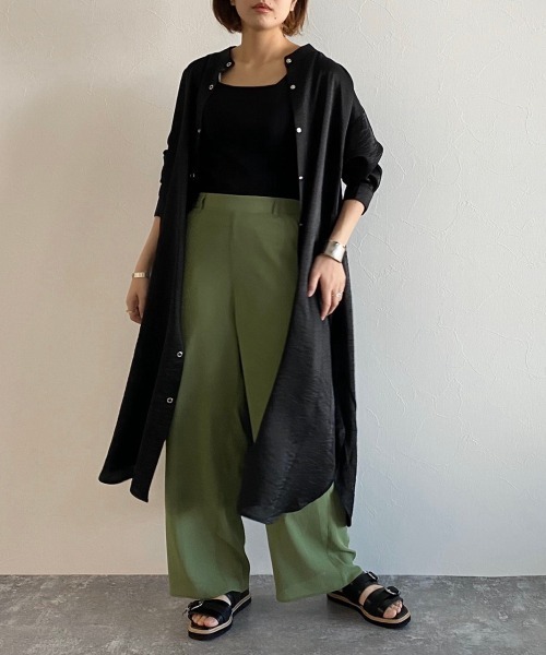 PAGEBOY（ページボーイ）の「バンドカラーシャツワンピース（ワンピース・レディース・ブラック/オフホワイト/ブルー・FREE）」の21枚目の写真