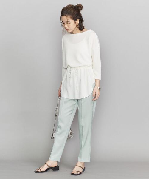 BEAUTY&YOUTH UNITED ARROWS（ビューティーアンドユースユナイテッドアローズ）の「BY サテンドローストリングパンツ2 -ウォッシャブル-  ◆（その他パンツ・レディース・ライム/ベージュ/ブラック・LARGE/MEDIUM/SMALL）」の10枚目の写真