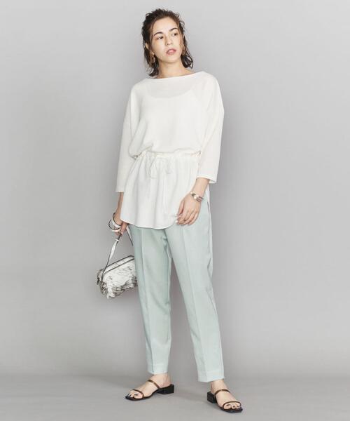 BEAUTY&YOUTH UNITED ARROWS（ビューティーアンドユースユナイテッドアローズ）の「BY サテンドローストリングパンツ2 -ウォッシャブル-  ◆（その他パンツ・レディース・ライム/ベージュ/ブラック・LARGE/MEDIUM/SMALL）」の9枚目の写真