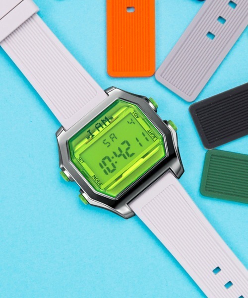 I AM THE WATCH(アイアムザウォッチ)の「「I AM THE WATCH / アイ アム ザ ウォッチ」デジタルウォッチ Lサイズ(デジタル腕時計・レディース・ホワイト/ブラック/グレー/イエロー/オレンジ/ブルー/グリーン/ホワイト系その他/ブラック系その他/グレー系その他/ブルー系その他/イエロー系その他/ホワイト系その他2/グレー系その他2/グレー系その他3/グレー系その他4/ブルー系その他2/ブルー系その他3/ブルー系その他4/ブルー系その他5・LARGE)」の1枚目の写真