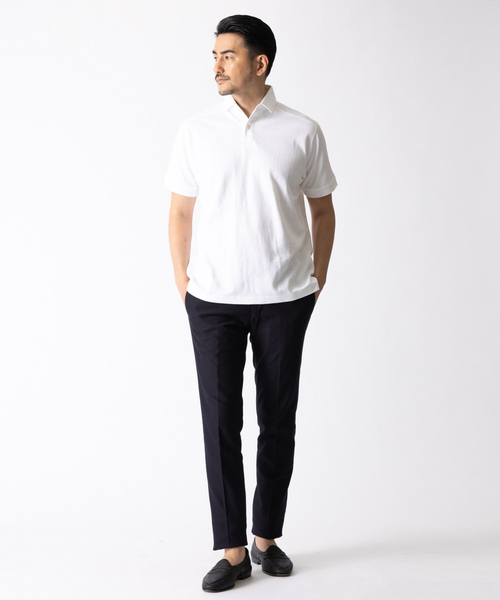 DESIGNWORKS(デザインワークス)の「ラミーカノコダブルフェイス ポロシャツ(Tシャツ/カットソー・メンズ・ホワイト・48/46/50)」の2枚目の写真