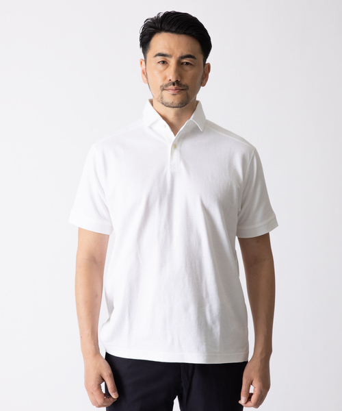 DESIGNWORKS(デザインワークス)の「ラミーカノコダブルフェイス ポロシャツ(Tシャツ/カットソー・メンズ・ホワイト・48/46/50)」の3枚目の写真