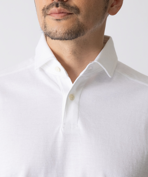 DESIGNWORKS(デザインワークス)の「ラミーカノコダブルフェイス ポロシャツ(Tシャツ/カットソー・メンズ・ホワイト・48/46/50)」の8枚目の写真