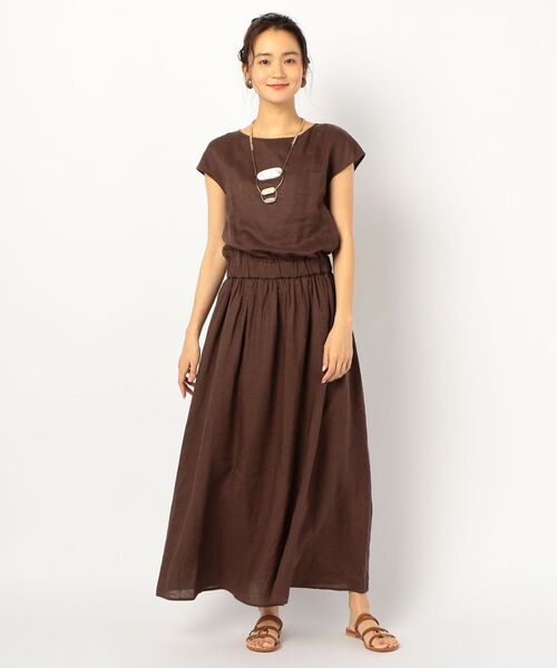 NOLLEY’S（ノーリーズ）の「麻ワンピース（ワンピース・レディース・ブラック/ブラウン/ラベンダー/ピンク・38）」の2枚目の写真