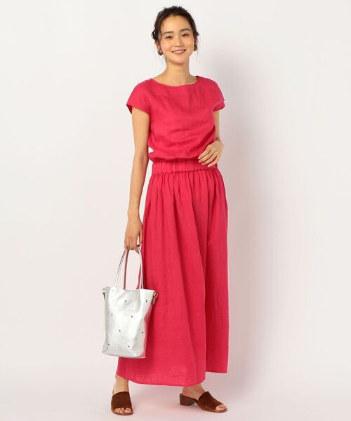 NOLLEY’S（ノーリーズ）の「麻ワンピース（ワンピース・レディース・ブラック/ブラウン/ラベンダー/ピンク・38）」の4枚目の写真