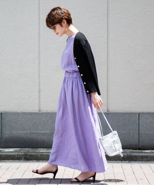 NOLLEY’S（ノーリーズ）の「麻ワンピース（ワンピース・レディース・ブラック/ブラウン/ラベンダー/ピンク・38）」の21枚目の写真