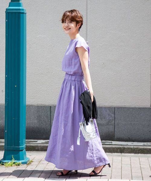 NOLLEY’S（ノーリーズ）の「麻ワンピース（ワンピース・レディース・ブラック/ブラウン/ラベンダー/ピンク・38）」の19枚目の写真