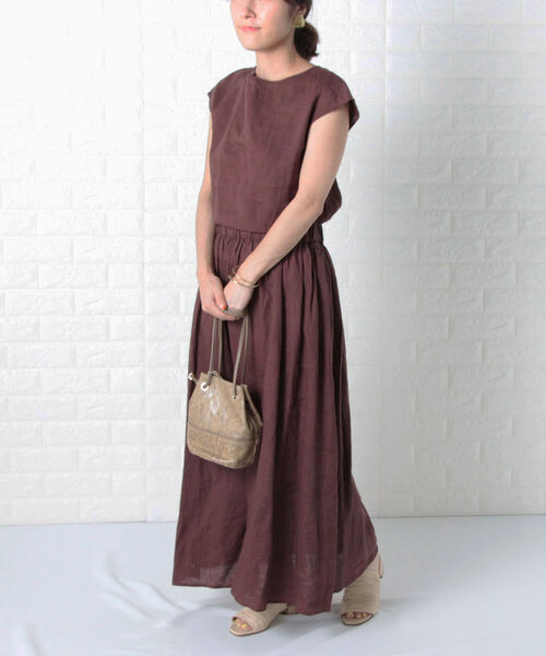 NOLLEY’S（ノーリーズ）の「麻ワンピース（ワンピース・レディース・ブラック/ブラウン/ラベンダー/ピンク・38）」の10枚目の写真