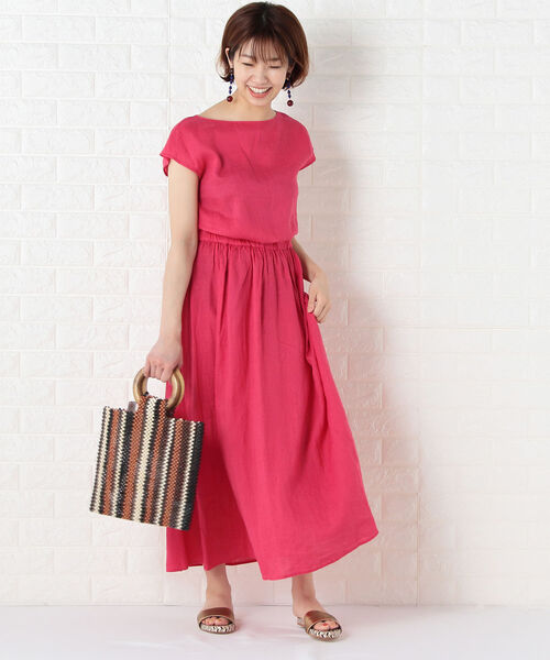 NOLLEY’S（ノーリーズ）の「麻ワンピース（ワンピース・レディース・ブラック/ブラウン/ラベンダー/ピンク・38）」の7枚目の写真