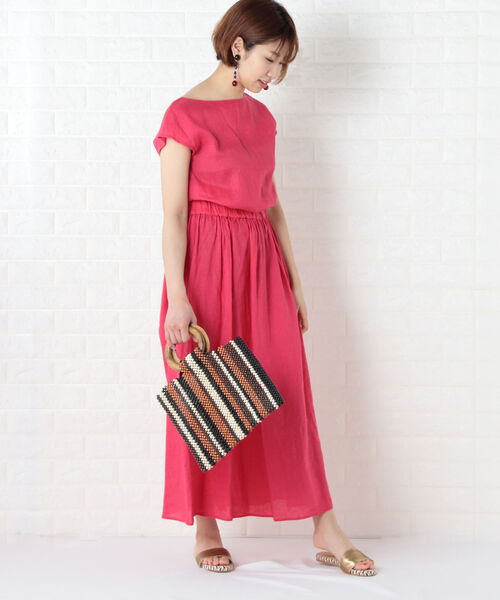 NOLLEY’S（ノーリーズ）の「麻ワンピース（ワンピース・レディース・ブラック/ブラウン/ラベンダー/ピンク・38）」の5枚目の写真