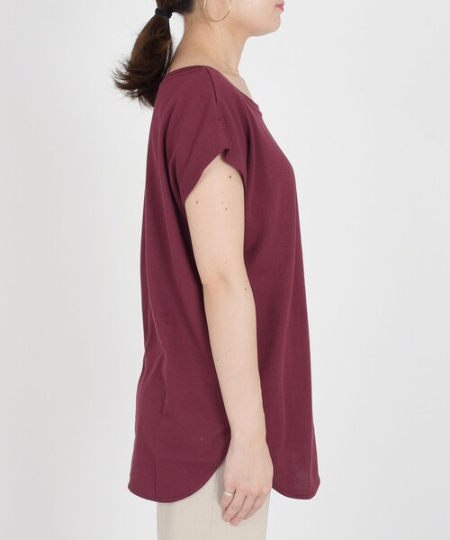 SHIPS(シップス)の「〈汗染み防止〉フレンチスリーブベーシックTEE◇(Tシャツ/カットソー・レディース・オフホワイト/ダークグレー/ボルドー・ONE SIZE)」の5枚目の写真