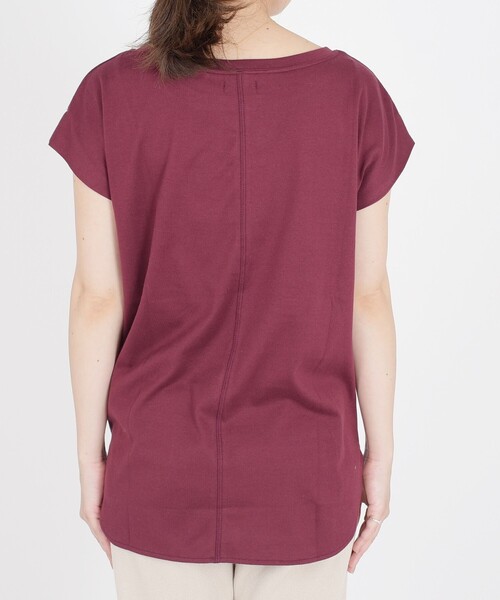 SHIPS(シップス)の「〈汗染み防止〉フレンチスリーブベーシックTEE◇(Tシャツ/カットソー・レディース・オフホワイト/ダークグレー/ボルドー・ONE SIZE)」の6枚目の写真
