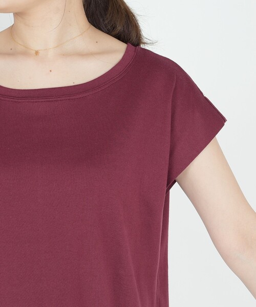 SHIPS(シップス)の「〈汗染み防止〉フレンチスリーブベーシックTEE◇(Tシャツ/カットソー・レディース・オフホワイト/ダークグレー/ボルドー・ONE SIZE)」の8枚目の写真