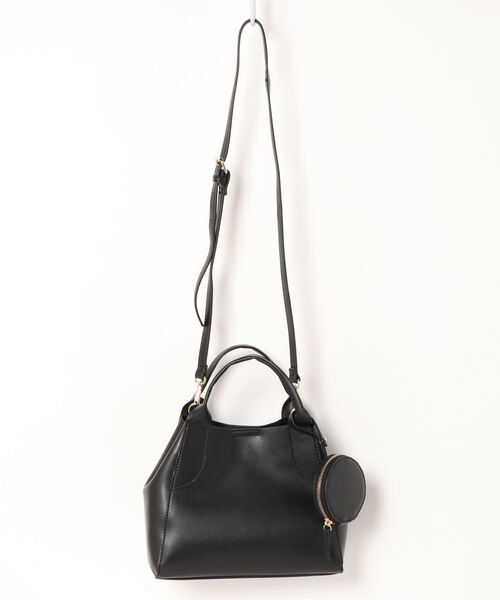 INTERPLANET（インタープラネット）の「エコバッグ付き合皮ＢＡＧ（ショルダーバッグ・レディース・ブラック/キャメル/グレイッシュベージュ・フリー）」の2枚目の写真