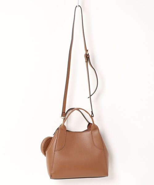 INTERPLANET（インタープラネット）の「エコバッグ付き合皮ＢＡＧ（ショルダーバッグ・レディース・ブラック/キャメル/グレイッシュベージュ・フリー）」の4枚目の写真