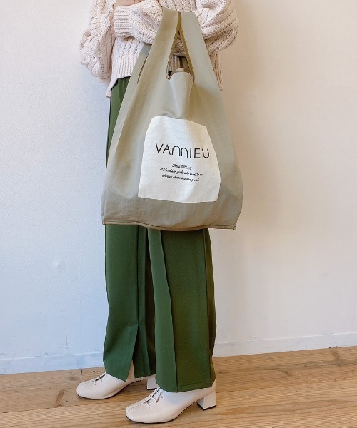 VANNIE U(ヴァニーユー)の「タグエコバッグ(エコバッグ/サブバッグ・レディース・ブラック/ベージュ/グリーン・FREE)」の7枚目の写真