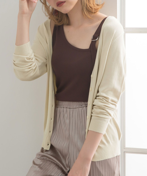 Newlyme(ニューリーミー)の「ウォッシャブル選べる丈カーディガン(カーディガン/ボレロ・レディース・ホワイト系その他/ブラック/ベージュ系その他/パープル/ブラウン/ライム/イエロー/ブルー/グリーン/グリーン系その他3/アイボリー/グリーン系その他/ブラウン系その他/ボルドー/ブルー系その他/パープル系その他/イエロー系その他/レッド系その他/ブラック系その他/グレイッシュベージュ/セージグリーン/グレー/ネイビー/グレー系その他/グリーン系その他2/ピンクベージュ/ピンク系その他/ブルー系その他2・MEDIUM/LARGE/X-LARGE/XX-LARGE)」の3枚目の写真