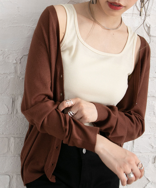 Newlyme(ニューリーミー)の「ウォッシャブル選べる丈カーディガン(カーディガン/ボレロ・レディース・ホワイト系その他/ブラック/ベージュ系その他/パープル/ブラウン/ライム/イエロー/ブルー/グリーン/グリーン系その他3/アイボリー/グリーン系その他/ブラウン系その他/ボルドー/ブルー系その他/パープル系その他/イエロー系その他/レッド系その他/ブラック系その他/グレイッシュベージュ/セージグリーン/グレー/ネイビー/グレー系その他/グリーン系その他2/ピンクベージュ/ピンク系その他/ブルー系その他2・MEDIUM/LARGE/X-LARGE/XX-LARGE)」の8枚目の写真