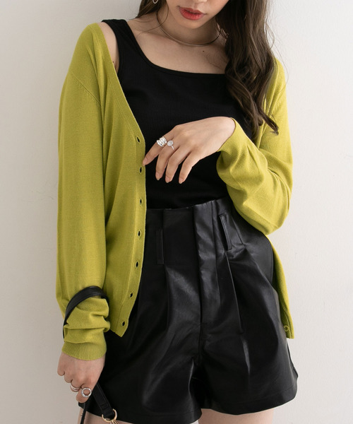 Newlyme(ニューリーミー)の「ウォッシャブル選べる丈カーディガン(カーディガン/ボレロ・レディース・ホワイト系その他/ブラック/ベージュ系その他/パープル/ブラウン/ライム/イエロー/ブルー/グリーン/グリーン系その他3/アイボリー/グリーン系その他/ブラウン系その他/ボルドー/ブルー系その他/パープル系その他/イエロー系その他/レッド系その他/ブラック系その他/グレイッシュベージュ/セージグリーン/グレー/ネイビー/グレー系その他/グリーン系その他2/ピンクベージュ/ピンク系その他/ブルー系その他2・MEDIUM/LARGE/X-LARGE/XX-LARGE)」の16枚目の写真