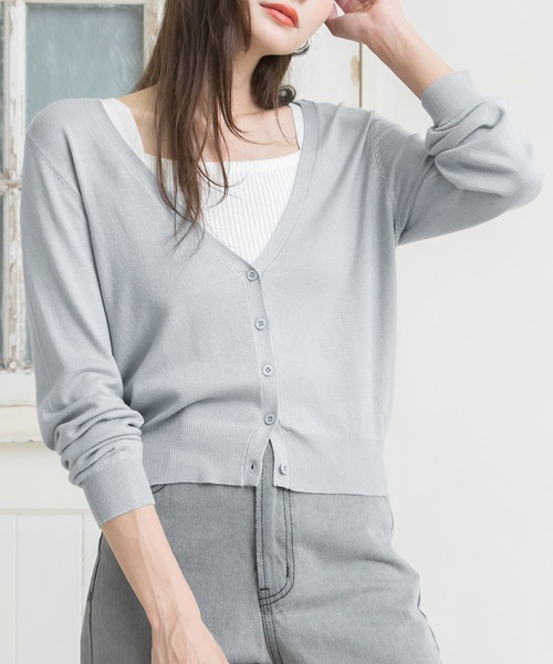 Newlyme(ニューリーミー)の「ウォッシャブル選べる丈カーディガン(カーディガン/ボレロ・レディース・ホワイト系その他/ブラック/ベージュ系その他/パープル/ブラウン/ライム/イエロー/ブルー/グリーン/グリーン系その他3/アイボリー/グリーン系その他/ブラウン系その他/ボルドー/ブルー系その他/パープル系その他/イエロー系その他/レッド系その他/ブラック系その他/グレイッシュベージュ/セージグリーン/グレー/ネイビー/グレー系その他/グリーン系その他2/ピンクベージュ/ピンク系その他/ブルー系その他2・MEDIUM/LARGE/X-LARGE/XX-LARGE)」の5枚目の写真