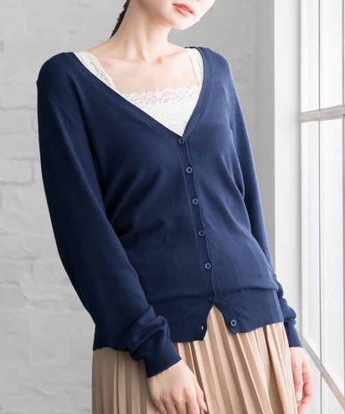 Newlyme(ニューリーミー)の「ウォッシャブル選べる丈カーディガン(カーディガン/ボレロ・レディース・ホワイト系その他/ブラック/ベージュ系その他/パープル/ブラウン/ライム/イエロー/ブルー/グリーン/グリーン系その他3/アイボリー/グリーン系その他/ブラウン系その他/ボルドー/ブルー系その他/パープル系その他/イエロー系その他/レッド系その他/ブラック系その他/グレイッシュベージュ/セージグリーン/グレー/ネイビー/グレー系その他/グリーン系その他2/ピンクベージュ/ピンク系その他/ブルー系その他2・MEDIUM/LARGE/X-LARGE/XX-LARGE)」の20枚目の写真