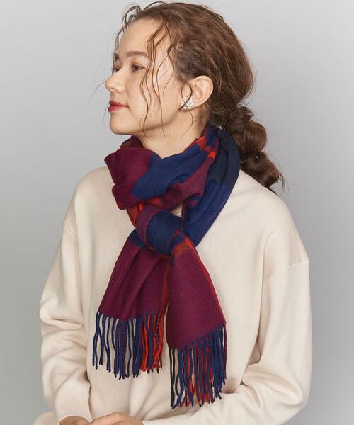 BEAUTY&YOUTH BY カシミヤチェックストール 50×170/マフラー BEAUTY&YOUTH UNITED ARROWS（ビューティーアンドユース