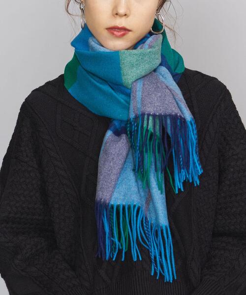 BEAUTY&YOUTH BY カシミヤチェックストール 50×170/マフラー BEAUTY&YOUTH UNITED ARROWS（ビューティーアンドユースユナイテッド